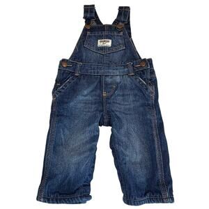 Oshkosh B'gosh Fleece Lined Overalls Boys/Girls 6M | Blue Navy Polka Dots